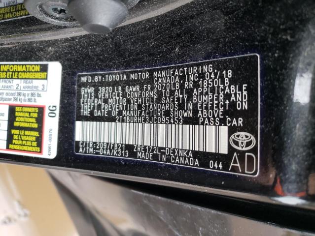 2T1BURHE3JC095453 Toyota Corolla L 2018. Фото: 9