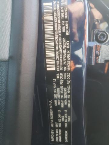 VIN: ZASFAKAN9J7B62982 Auction: COPART Lot: 31088702 Location: NJ - GLASSBORO EAST ZASFAKAN9J7B62982 ALFA ROMEO STELVIO 2018 BLUE Photo 10