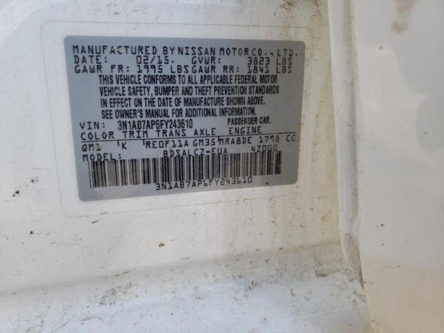 3N1AB7AP6FY243610 Nissan Sentra S 2015. Фото: 9