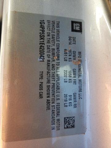 1G4PP5SK1E4200421 Buick Verano 2014. Фото: 9