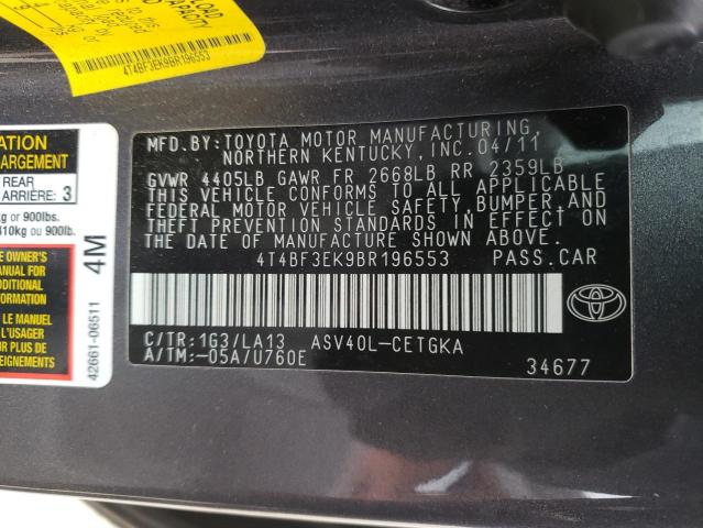2011 TOYOTA CAMRY BASE - 4T4BF3EK9BR196553
