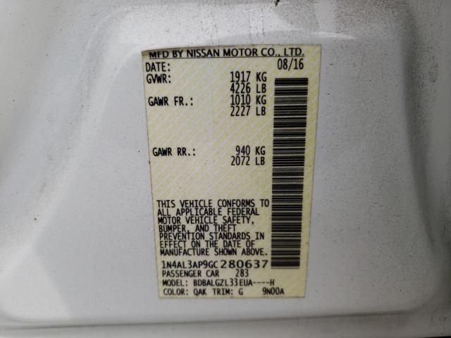 2016 NISSAN ALTIMA 2.5 1N4AL3AP9GC280637