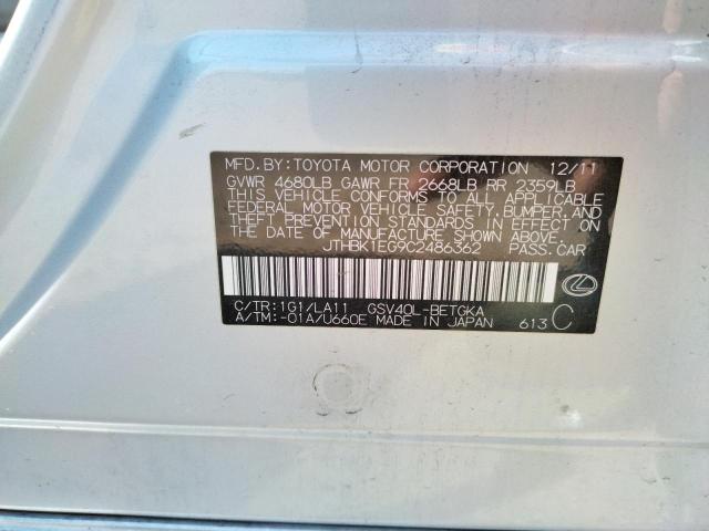 JTHBK1EG9C2486362 Lexus Es 350 2012. Фото: 9