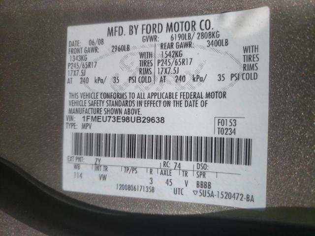 1FMEU73E98UB29638 Ford Explorer X 2008. Фото: 9
