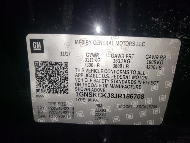 2018 CHEVROLET TAHOE 1GNSKCKJ8JR186708