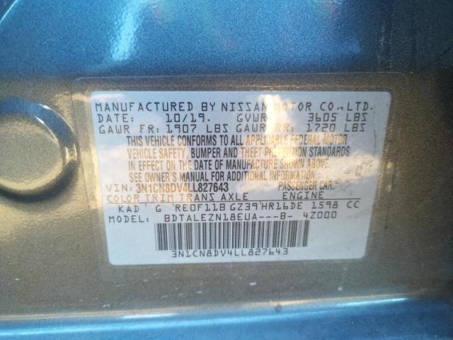 2020 NISSAN VERSA S 3N1CN8DV4LL827643