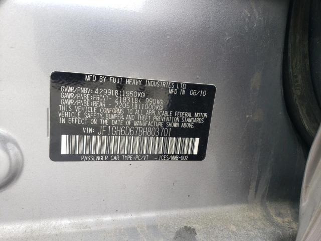 2011 SUBARU IMPREZA OU - JF1GH6D67BH803701