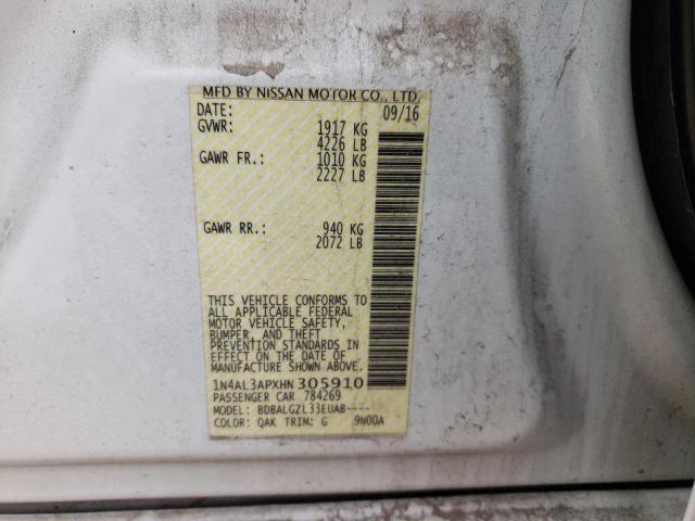 2017 NISSAN ALTIMA 2.5 1N4AL3APXHN305910
