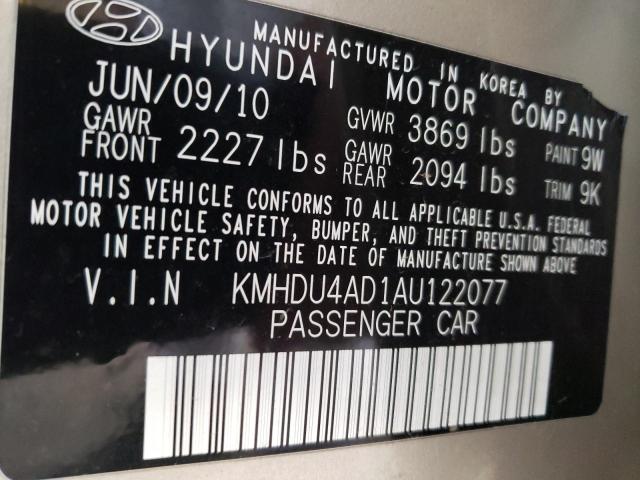 2010 HYUNDAI ELANTRA BL - KMHDU4AD1AU122077