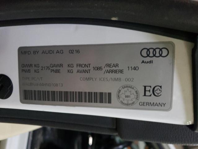 2017 AUDI A4 PROGRES WAUBNAF44HN010813