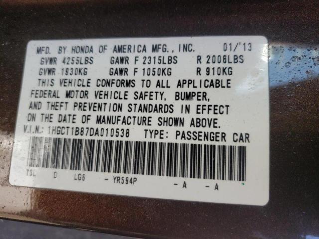 1HGCT1B87DA010538 Honda Accord Exl 2013. Фото: 9