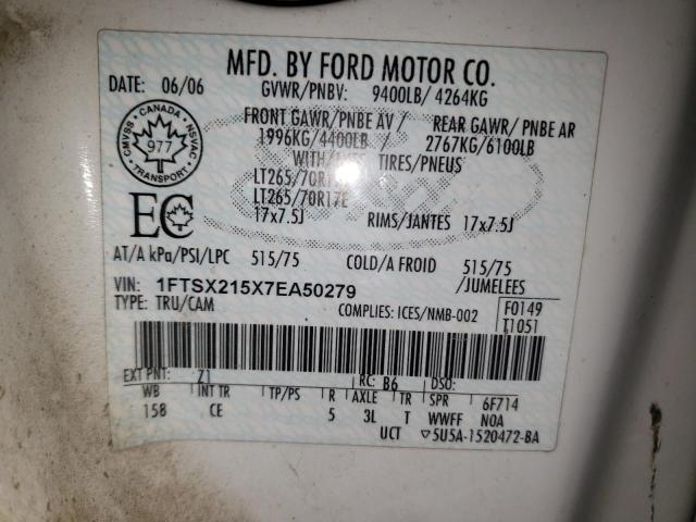 1FTSX215X7EA50279 Ford F250 Super 2007. Фото: 9