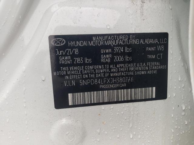 2018 HYUNDAI ELANTRA SE 5NPD84LFXJH380776