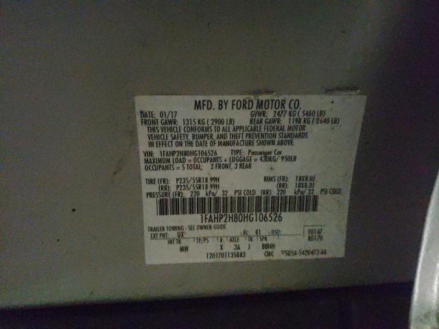 2017 FORD TAURUS SEL 1FAHP2H80HG106526