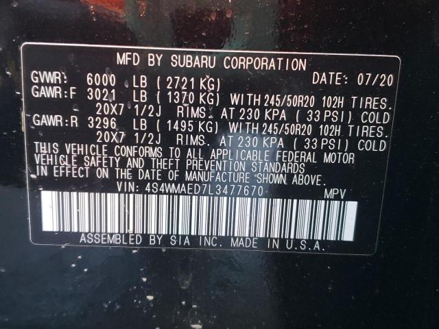 2020 SUBARU ASCENT PRE 4S4WMAED7L3477670