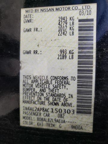2010 NISSAN ALTIMA BAS - 1N4AL2AP8AC150303