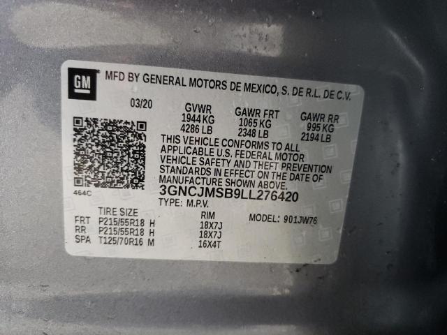 2020 CHEVROLET TRAX PREMI 3GNCJMSB9LL276420