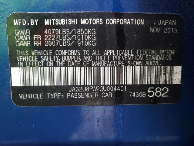 2016 MITSUBISHI LANCER GT JA32U8FW2GU004401