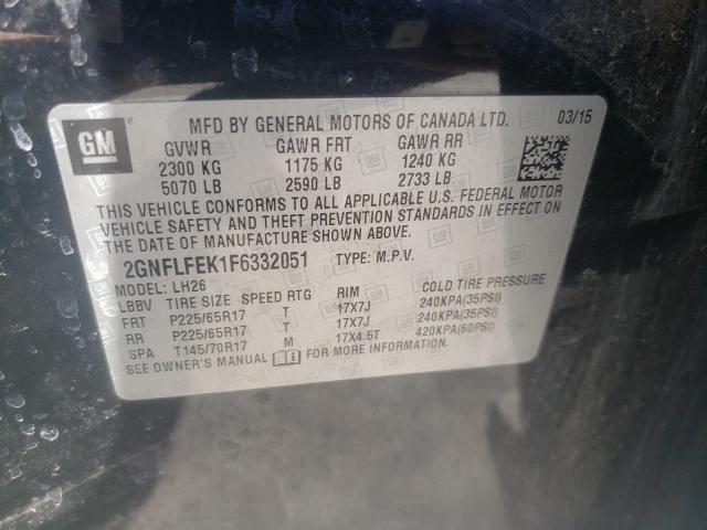 2015 CHEVROLET EQUINOX LT 2GNFLFEK1F6332051
