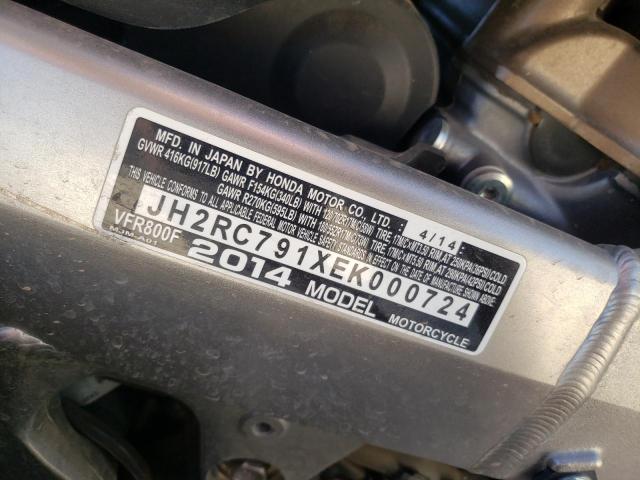 2014 HONDA VFR800 F JH2RC791XEK000724