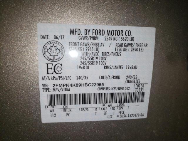 2017 FORD EDGE TITAN 2FMPK4K89HBC22965