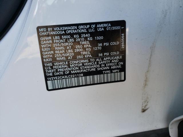 2020 VOLKSWAGEN ATLAS CROS 1V2YE2CA3LC221128