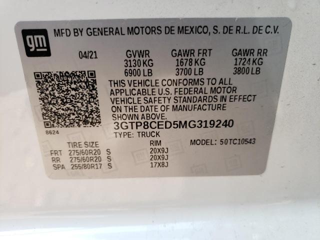 3GTP8CED5MG319240 Gmc Sierra C15 2021. Фото: 9
