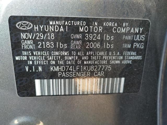 KMHD74LF1KU827775 Hyundai Elantra Se 2019. Фото: 9