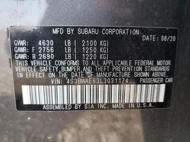 2020 SUBARU LEGACY PRE 4S3BWAE63L3031174