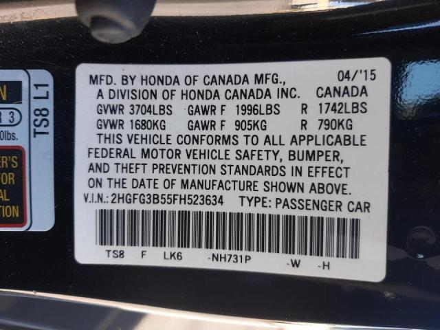 2015 HONDA CIVIC LX 2HGFG3B55FH523634