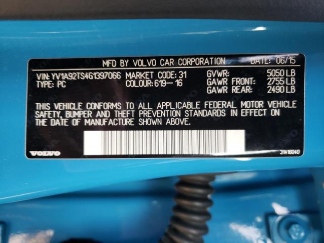 2016 VOLVO S60 POLEST YV1A92TS4G1397066