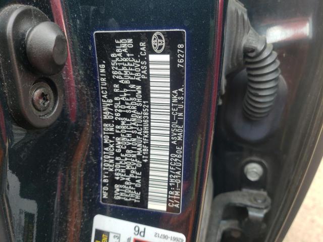2017 TOYOTA CAMRY LE 4T1BF1FK8HU638521