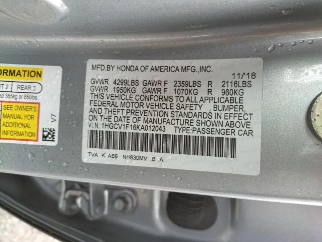1HGCV1F16KA012043 Honda Accord Lx 2019. Фото: 9