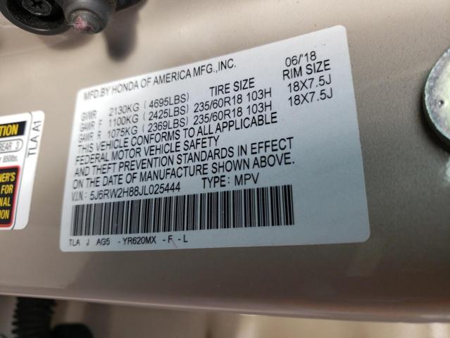 2018 HONDA CR-V EXL 5J6RW2H88JL025444
