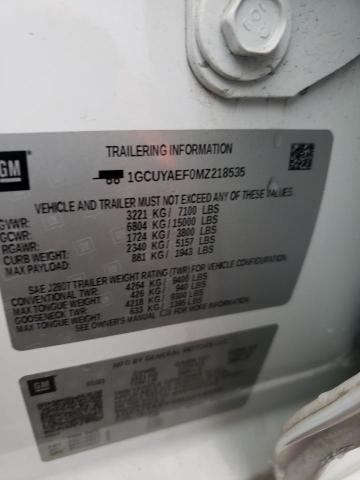 2021 CHEVROLET SILVERADO 1GCUYAEF0MZ218535