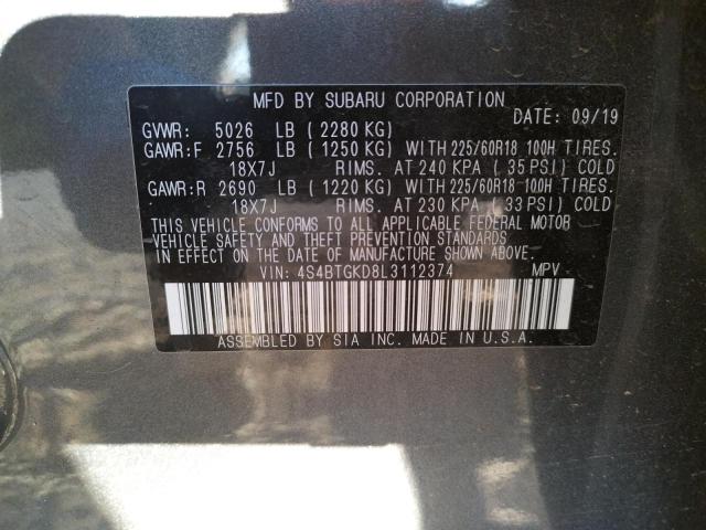 2020 SUBARU OUTBACK ON 4S4BTGKD8L3112374