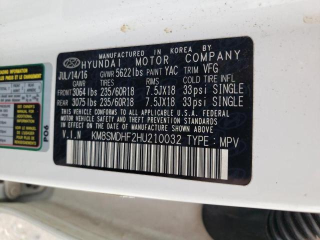 2017 HYUNDAI SANTA FE S KM8SMDHF2HU210032