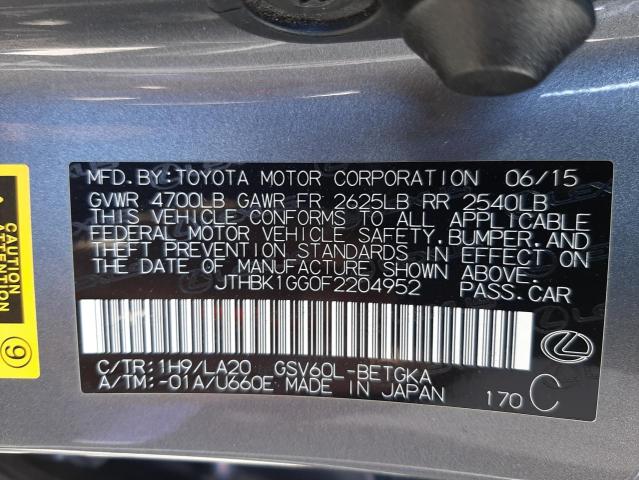 JTHBK1GG0F2204952 Lexus Es 350 2015. Фото: 9