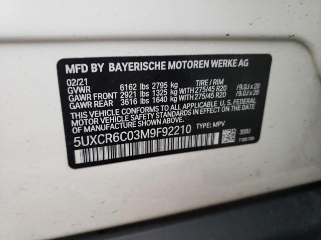 2021 BMW X5 XDRIVE4 5UXCR6C03M9F92210
