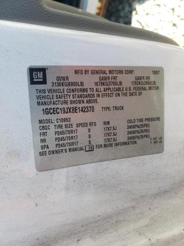1GCEC19JX8E142370 Chevrolet Silverado 2008. Фото: 9