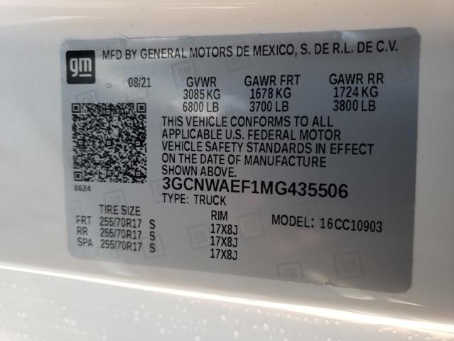 2021 CHEVROLET SILVRDO LT 3GCNWAEF1MG435506