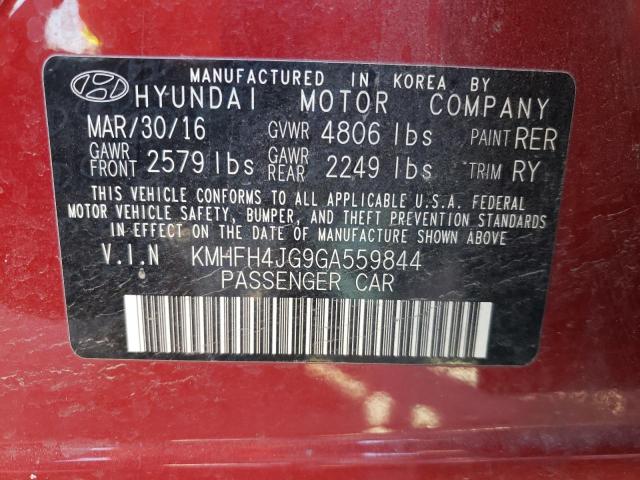 2016 HYUNDAI AZERA LIMI KMHFH4JG9GA559844