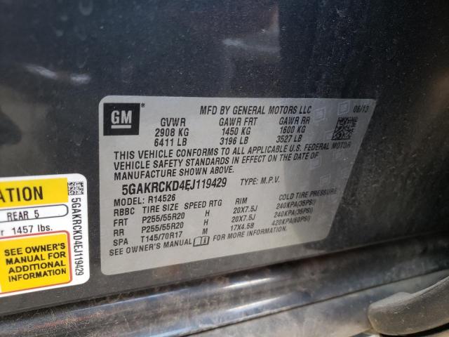 2014 BUICK ENCLAVE - 5GAKRCKD4EJ119429