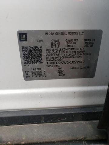 2019 CHEVROLET TRAVERSE R 1GNERJKW0KJ272412