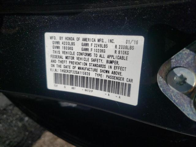 1HGCR2F32GA115639 Honda Accord Lx 2016. Фото: 9