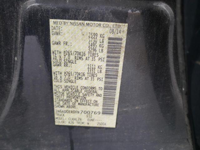 2015 NISSAN FRONTIER 1N6AD0ER0FN700769