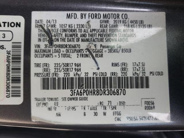 3FA6P0HR8DR306870 Ford Fusion Se 2013. Фото: 9