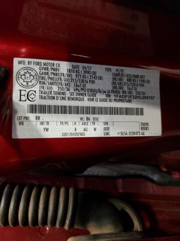 2017 FORD FOCUS SE - 1FADP3F22HL265767