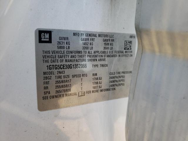 2016 GMC CANYON SLE 1GTG5CE30G1352066