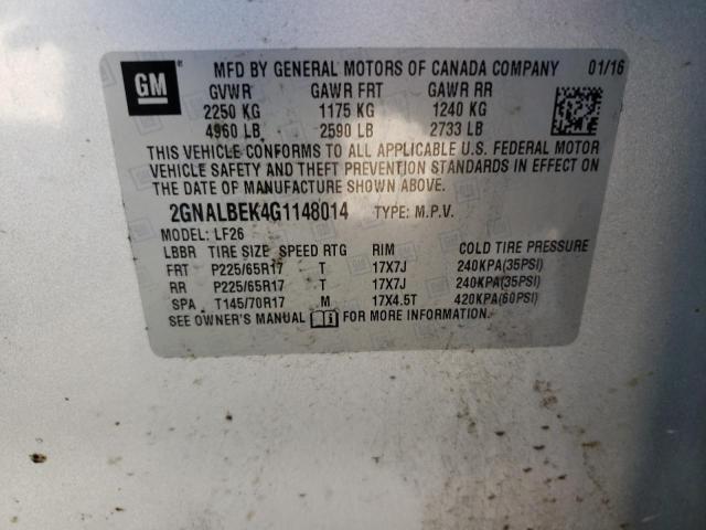 2016 CHEVROLET EQUINOX LS 2GNALBEK4G1148014